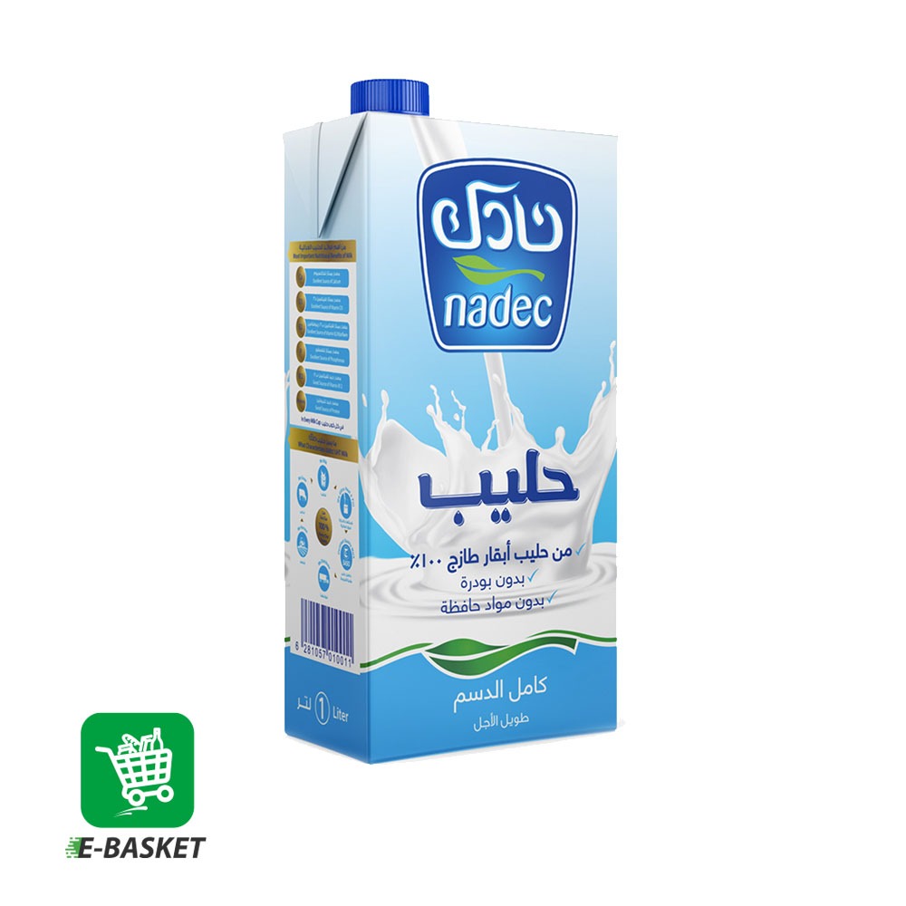 Nadec long life  full fat milk 12 x 1L